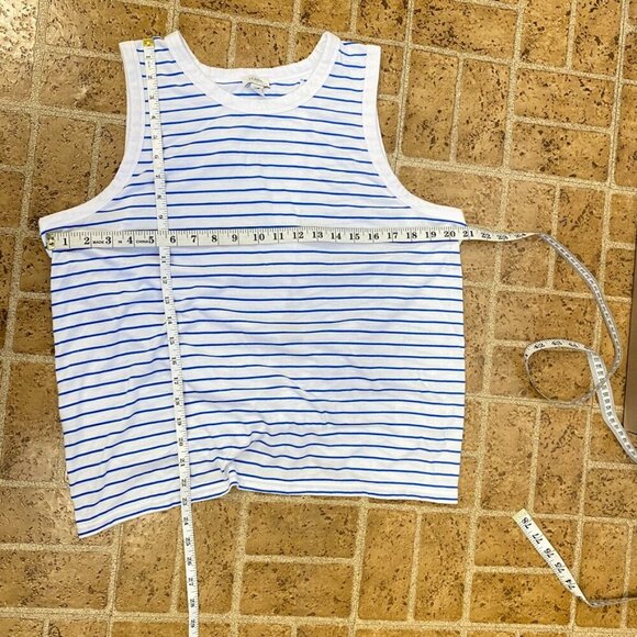 J. Crew Blue and White Striped Back Knot Tank Top - Picture 13 of 13